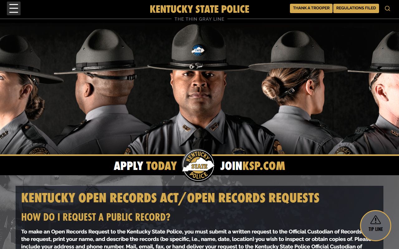 Harlan County arrest records Kentucky State Police open records