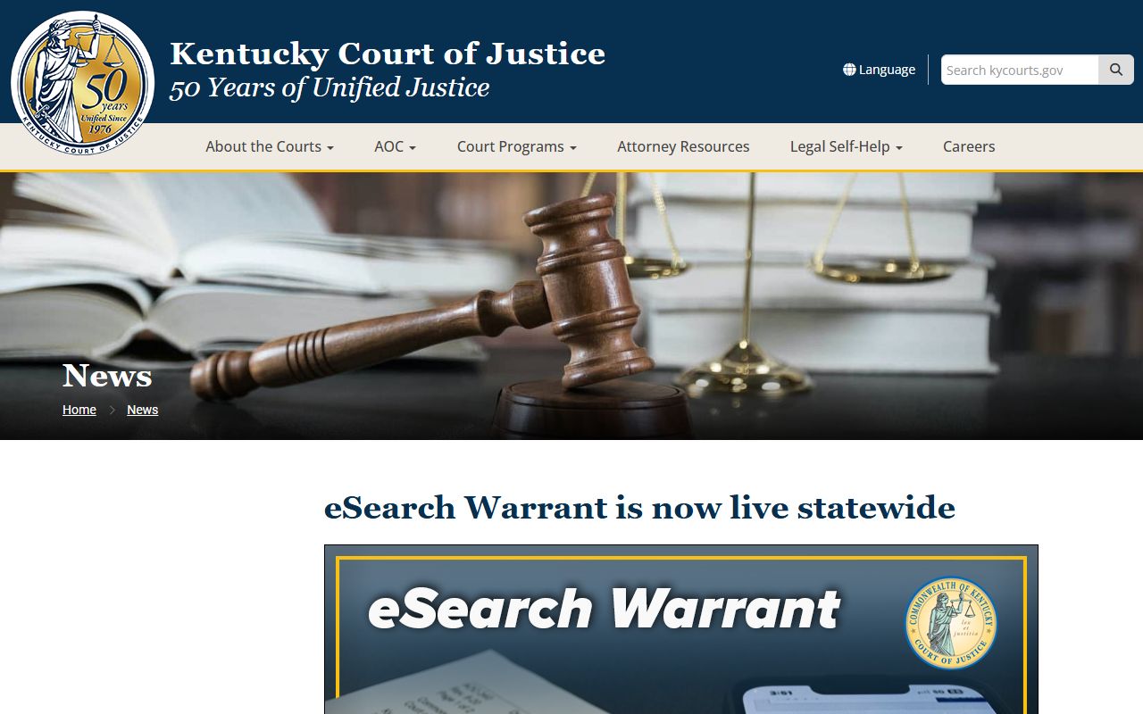 Harlan County court dockets eSearch Warrant announcement