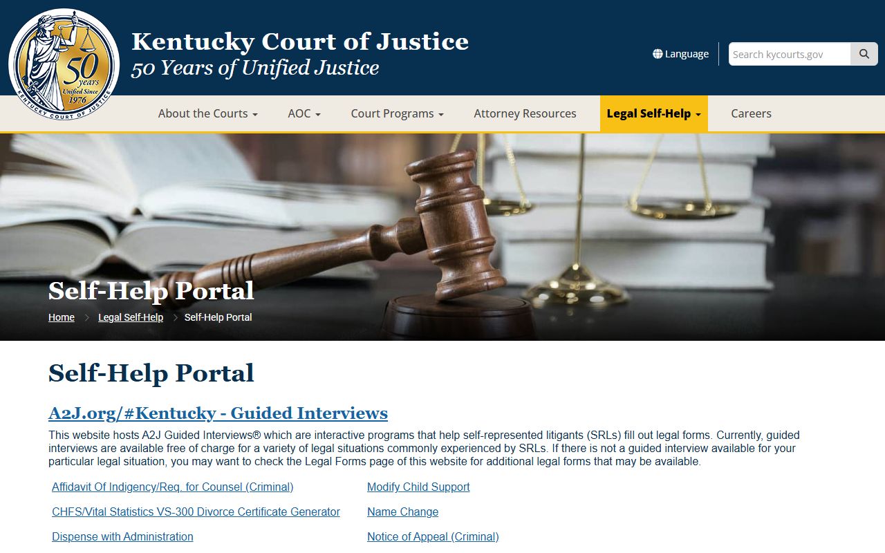 Harlan County court records self-help portal