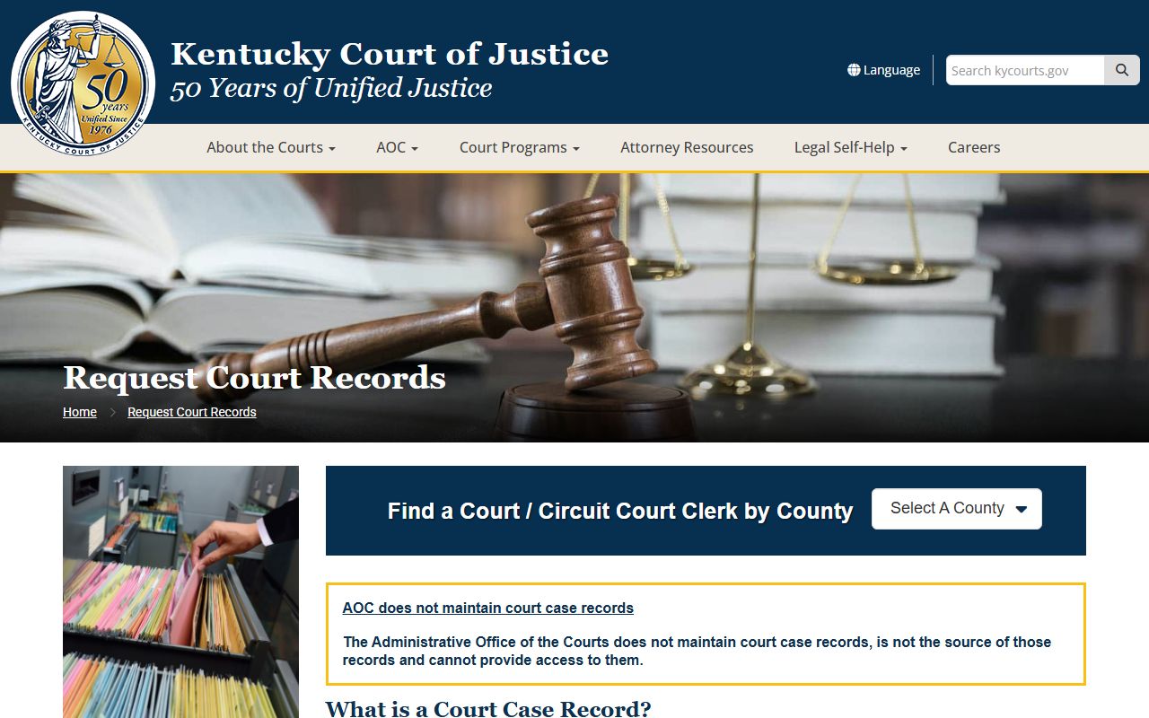 Harlan County court records request instructions