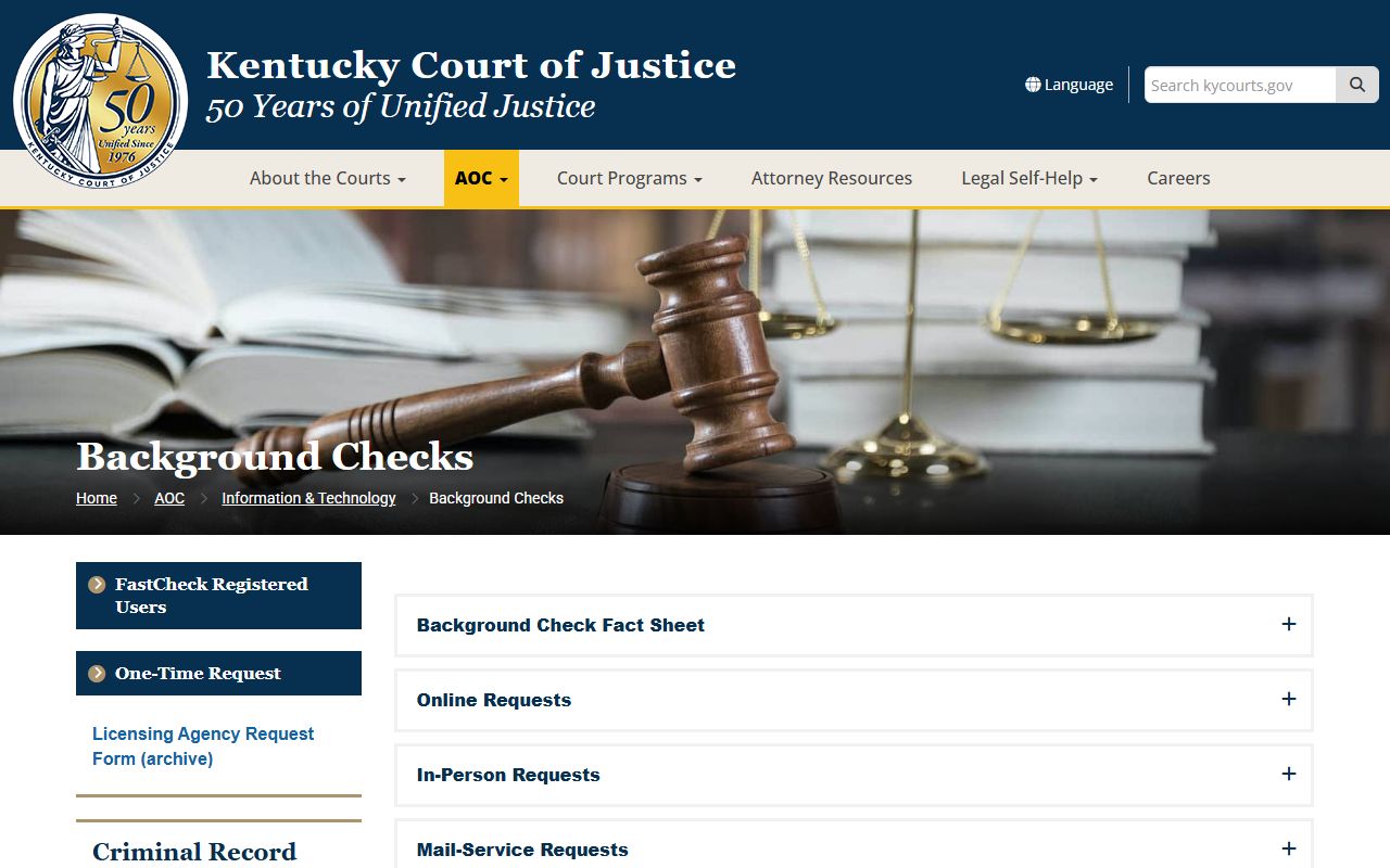Harlan County criminal court records AOC background checks