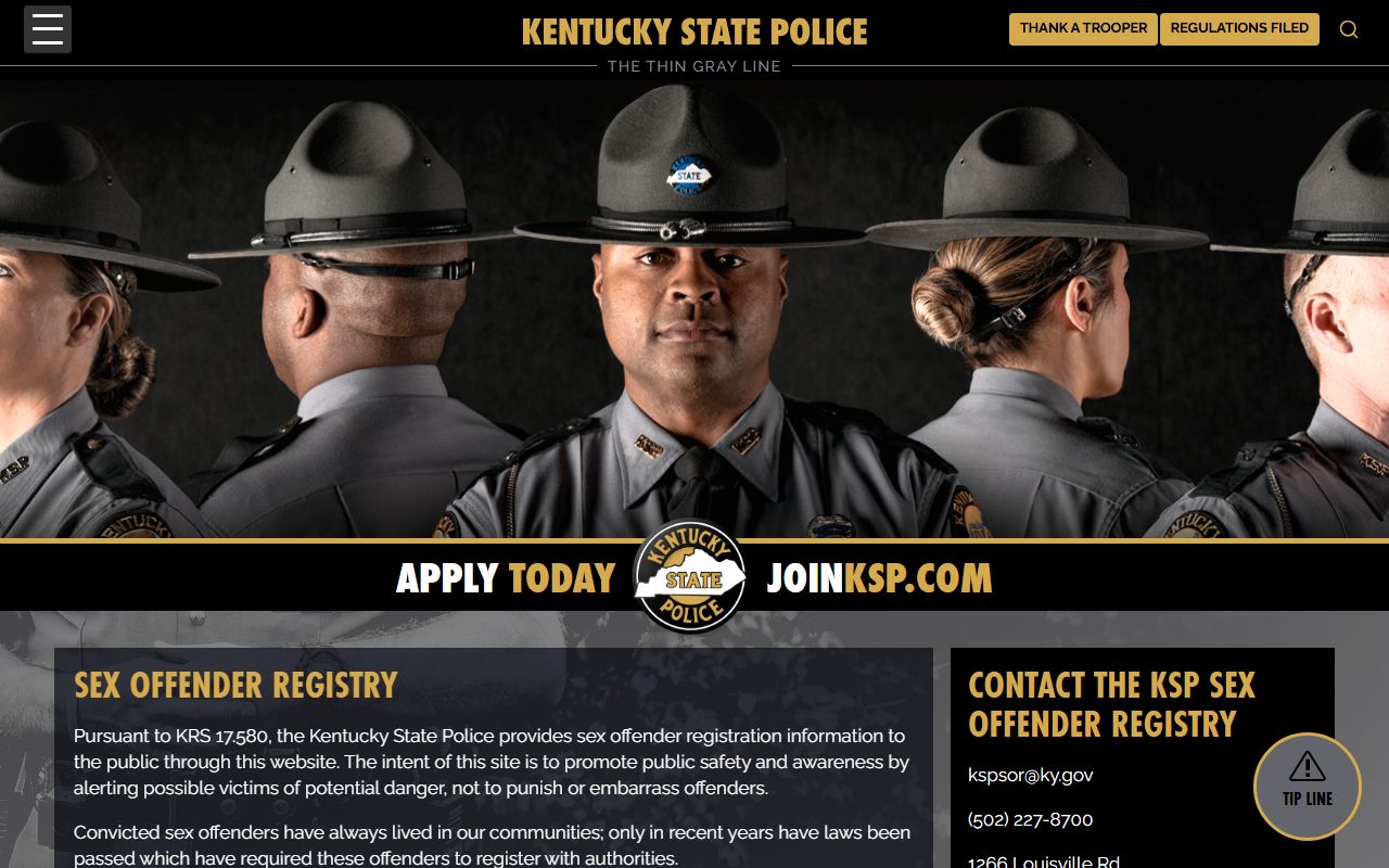 Harlan County criminal court records KSP sex offender registry