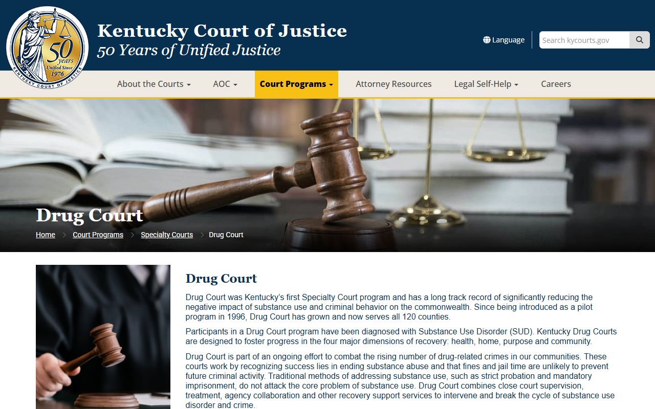 Harlan County Circuit Court records and Kentucky Drug Court program