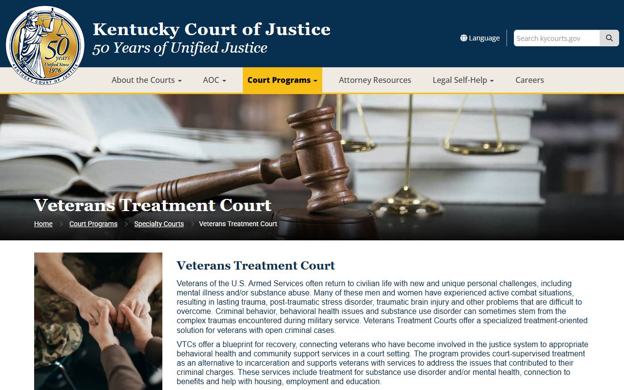 Harlan County Circuit Court records and Kentucky Veterans Treatment Court