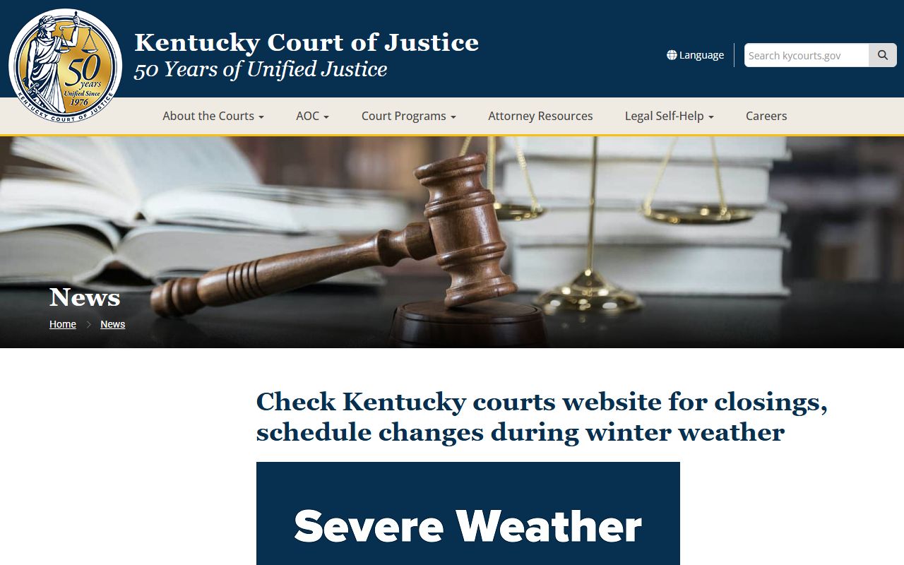 Harlan County court records and Kentucky court closure notice