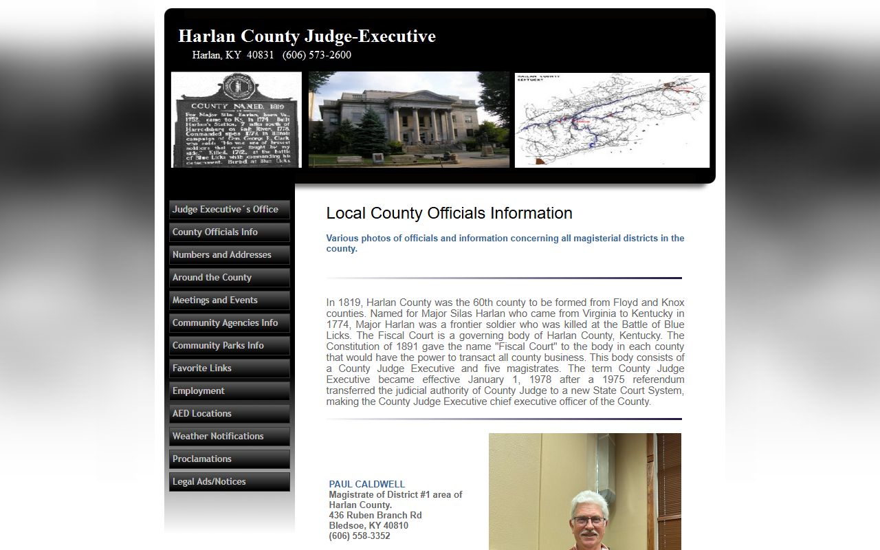 Harlan County court records and Judge Executive background